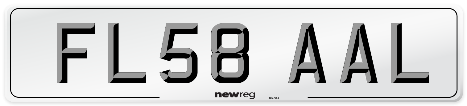 FL58 AAL Number Plate from New Reg